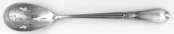 Troubadour (Sterling, 1950-1932, No Monograms) Pierced Bowl Short Handle Olive Spoon