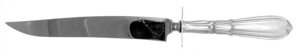 Troubadour (Sterling, 1950-1932, No Monograms) Large Carving/Roast Knife StnlBl w/Sterling Guard