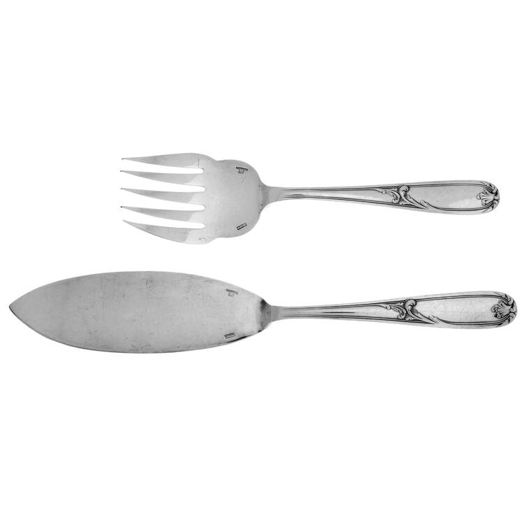 CTF43 (SILVERPLATE) 2 Piece Large Solid Fish Serving Set