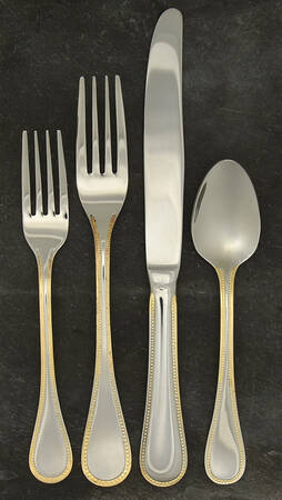 Parisienne (Stainless, Gold Accent) 4 Piece Place Setting