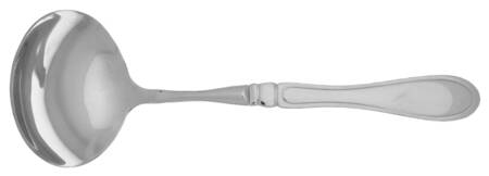 Evanston (Stainless, Outlined Ridge Back) Gravy Ladle with No Spout Stainless Bowl HC