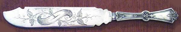 Persian (Silverplate, 1871) Solid Bright Cut Cake Saw