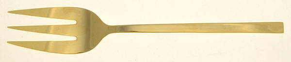 Gold Chop (Gold Electroplate) Medium Solid Cold Meat Serving Fork