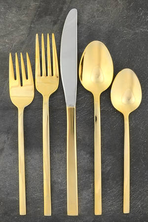 Gold Chop (Gold Electroplate) 5 Piece Place Setting