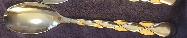 Boudior (Stainless, Gold Accent) Place/Oval Soup Spoon