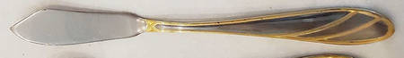 Medina (Stainless, Gold Accent) Flat Handle Master Butter Knife