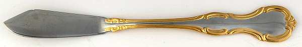 Melinda (Stainless, Gold Accent) Flat Handle Master Butter Knife
