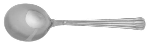 Osiris (Stainless, Ribbed Handle & Bolster) Round Bowl Soup Spoon (Cream Soup)