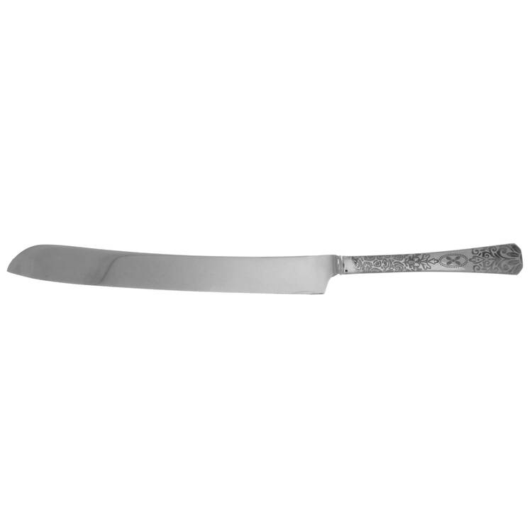 Dandelion Greens (Stainless) Wedding Cake Knife with Stainless Blade HC