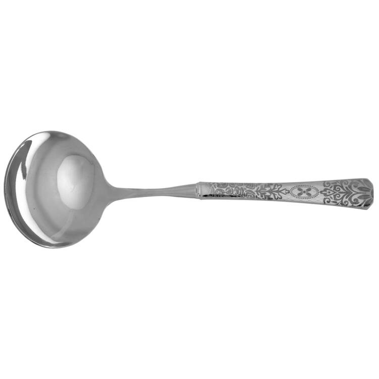 Dandelion Greens (Stainless) Gravy Ladle with No Spout Stainless Bowl HC