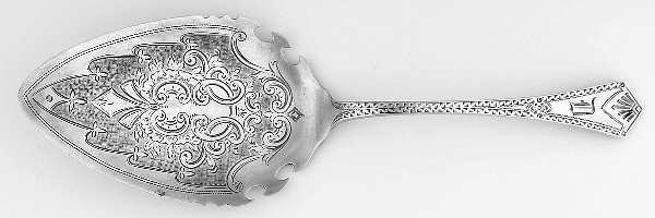 CR41 (Sterling) Large Solid Bright Cut Pie Knife