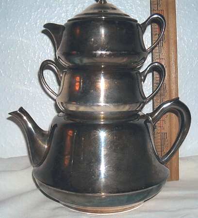 51P (Silverplate, Hollowware) Mini Stacking Teapot & Lid