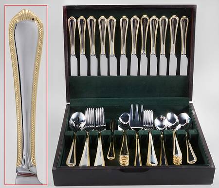 Verona (Stainless, Gold Accent) 65 Piece Set