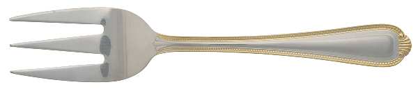 Verona (Stainless, Gold Accent) Medium Solid Cold Meat Serving Fork