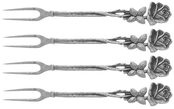 Hildesheimer Rose (Sterling) Cocktail/Seafood Fork - Set of 4