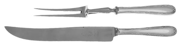Turgot (Silverplate) Large 2-Piece Roast Carving Set w/Stainless Blade