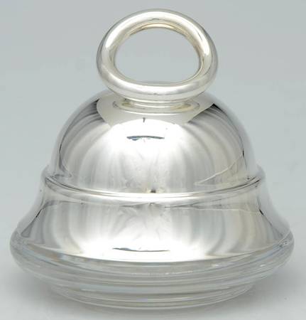 Vertigo (Silverplate, Hollowware) Round Glass Butterdish with Silverplate Lid