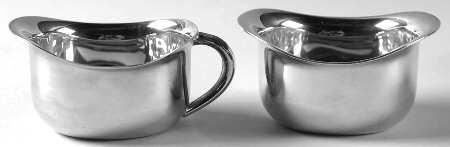 203 (Silverplate, Hollowware) Plated Mini Creamer and Open Sugar