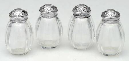 Malmaison (Sterling, Hollowware) Shaker Set - 4 Individual with Sterling Top