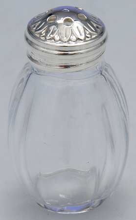 Malmaison (Sterling, Hollowware) Crystal Pepper Shaker W/Silver Top & Base