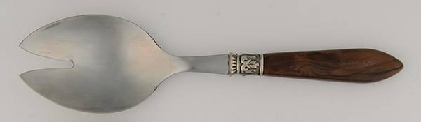 Cameo-Brown (Stainless) Salad Serving Fork with Stainless Prongs