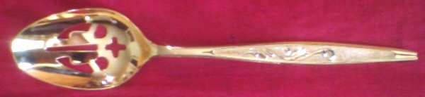 CAS1 (Gold Electroplate) Pierced Tablespoon (Serving Spoon)