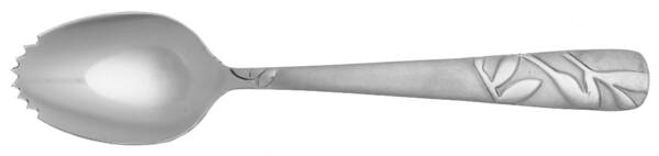 Zinnia Sand (Stainless) Fruit/Orange Spoon Individual, Serrated Bowl HC