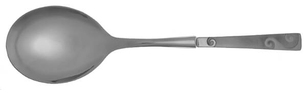 Sand Script (Stainless) Casserole Spoon with Smooth Stainless Bowl HC