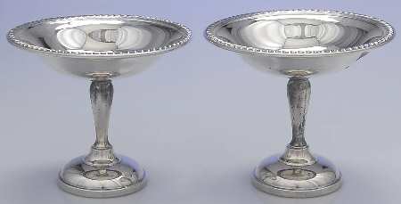 99 (Silverplate, Hollowware) Pair of Round Compotes (Height X Width)