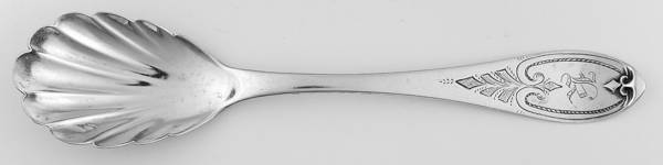 Dart-Engraved (Coin) Sugar Shell Spoon