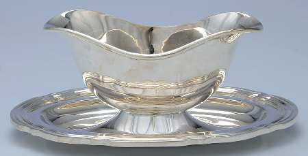 CTF109 (Silverplate, Hollowware) Plated Gravy Boat with Attached Underplate