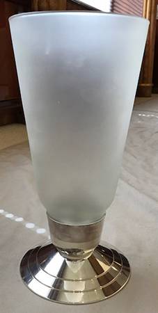 Folio (Silverplate, Hollowware) Crystal Vase with Metal Base