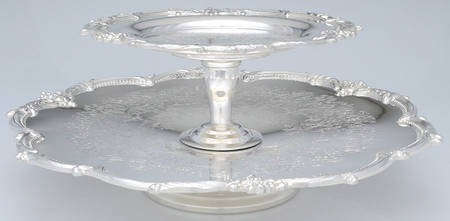 Silverplate Hollowware 2 Tier Serving Tray