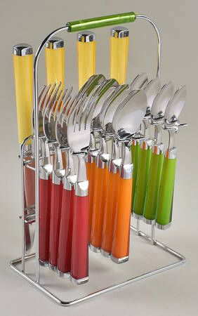Temptation (Stainless) (16 PC) Flatware Set with Metal Rack by Cambridge Silver