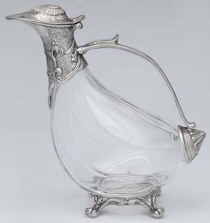 C501 (Pewter, Hollowware) Pewter Wrapped Glass Carafe
