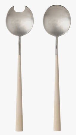 Mito Cream (Stainless) (2 Pc) Solid Salad Set
