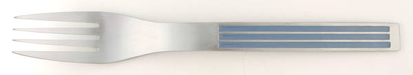 Thebe-Blue (Stainless, Bluehdl) Large Solid Cold Meat Serving Fork