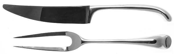 Torun (Silverplate) Large 2-Piece Roast Carving Set w/Stainless Blade by Dansk