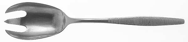 Variation VI (Stainless, No Black Accent, Germany) Solid Salad Serving Fork