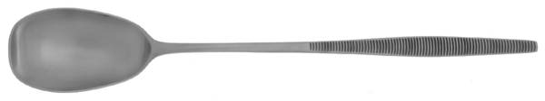 Variation VI (Stainless, Black Accent) Long Handle Solid Serving Spoon