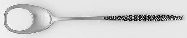 Variation IV (Stainless, Black Accent) Long Handle Solid Pierced Servng Spoon