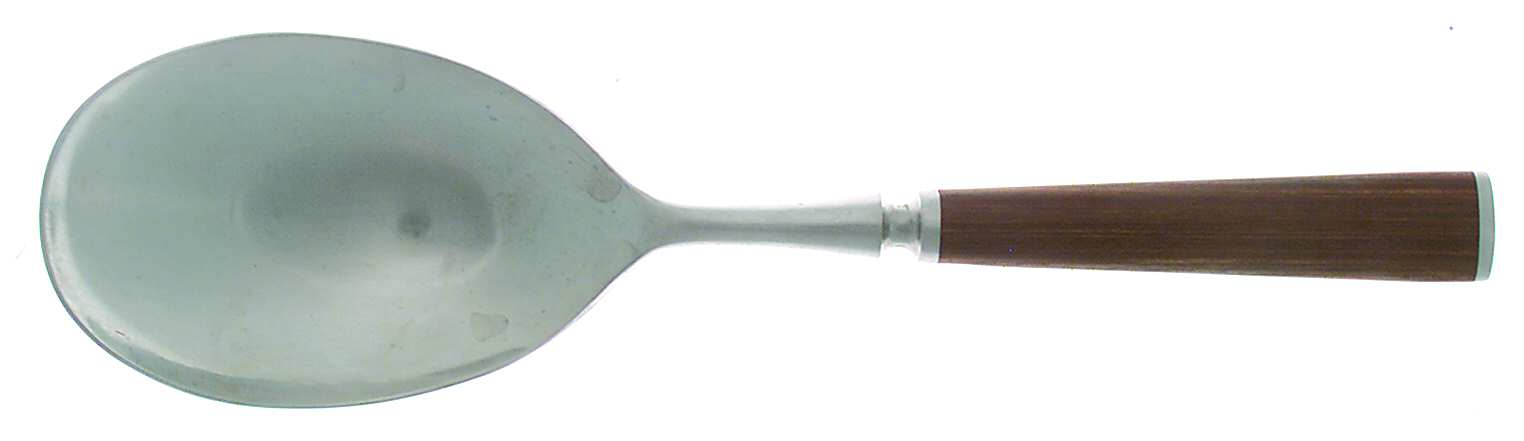 Wood Accent (Stainless) Salad Servng Spoon with Stainless Bowl