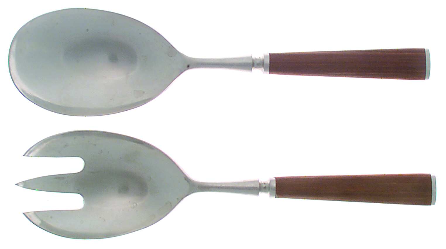 Wood Accent (Stainless) 2 Pc Salad Set with Stainless Bowl