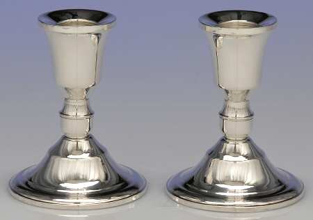 Sterling Hollowware Pair of 3" Console Candleholders