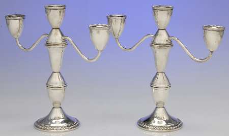Sterling Hollowware 9" 3 Light Candleabra