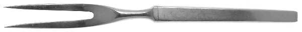 Picasso (Stainless, Satin) Small Steak Carving Fork with Stainless Prongs