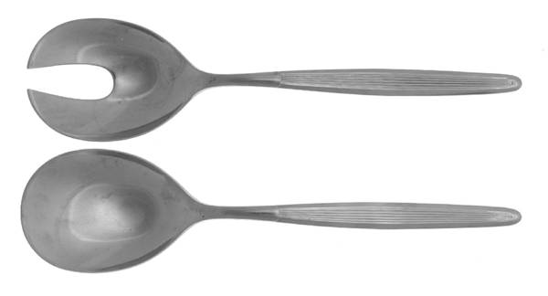 Toledo (Stainless, Ridges) (2 Pc) Solid Salad Set