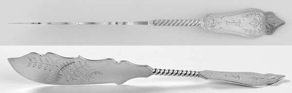 No 1 (Sterling, 1869) Flat Twisted Handle Master Butter Knife