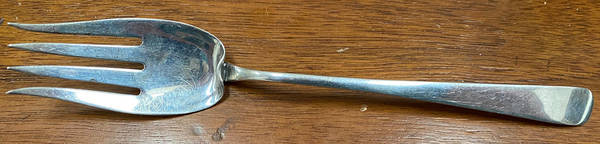 Antique (Sterling, 1875) Small Solid Cold Meat Serving Fork