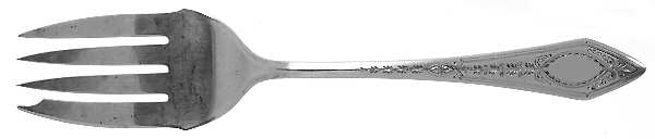 Chatham No. 3 (Sterling, Engraved, 1915) Large Solid Cold Meat Serving Fork